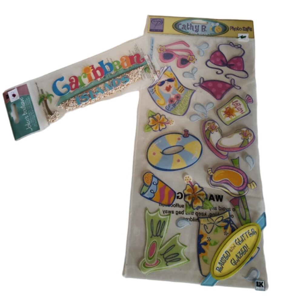 NWT Caribbean/Beach Themed Scrapbooking stickers 2 pack